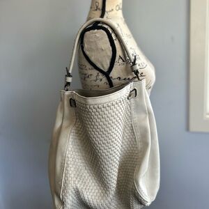 Moda Luxe White and Gray Shoulder Bag‎ with Textured Design